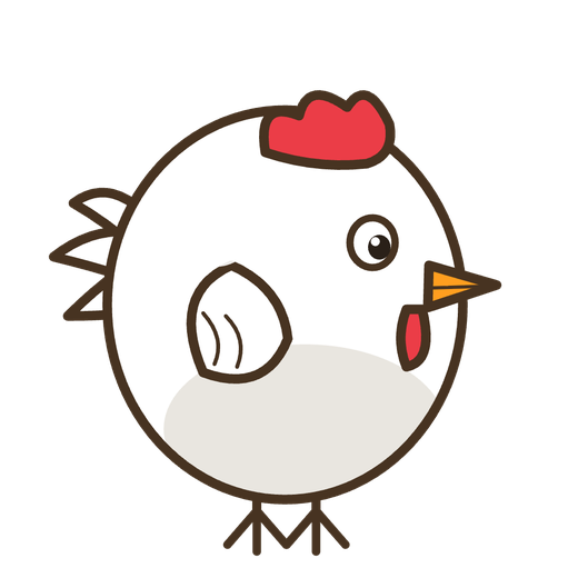 Captain Cluck, the white cartoon chicken from Farting Chicken
